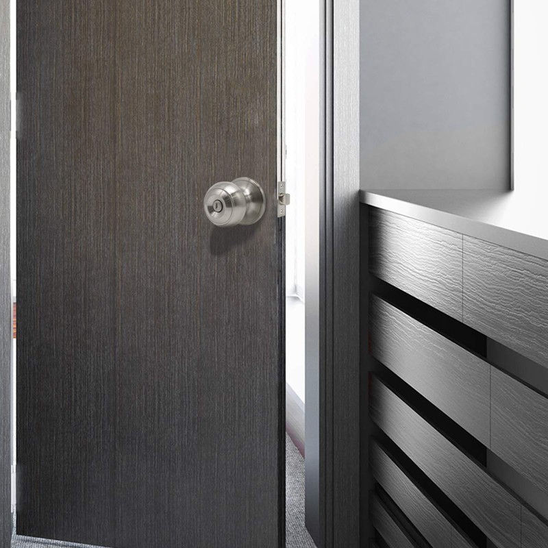 Probrico Brushed Nickel Bed/Bath Door Knobs Privacy Door Knobs Interior