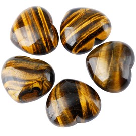 Nupuyai Gemstone Heart Worry Stone Crystal Healing Stone Lucky Charm Stone Heart 4 cm for Reiki Healing Meditation