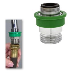 Quick Connect Hose to Faucet Coupler and Fitting Dual Thread by 3/4 in. Brass MGH Good for Portable Appliances Snap Fit (Large Fitting & Coupler)