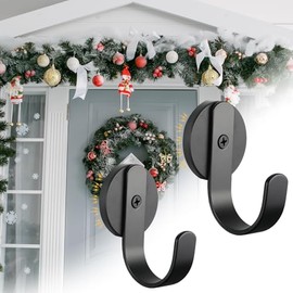 Pelopy 2 Pcs Magnetic Garland Hanger Heavy Duty Christmas Garland Hooks Magnetic Wreath Hanger for Metal Door Window Refrigerator Office Kitchen Christmas Holiday Party Decoration