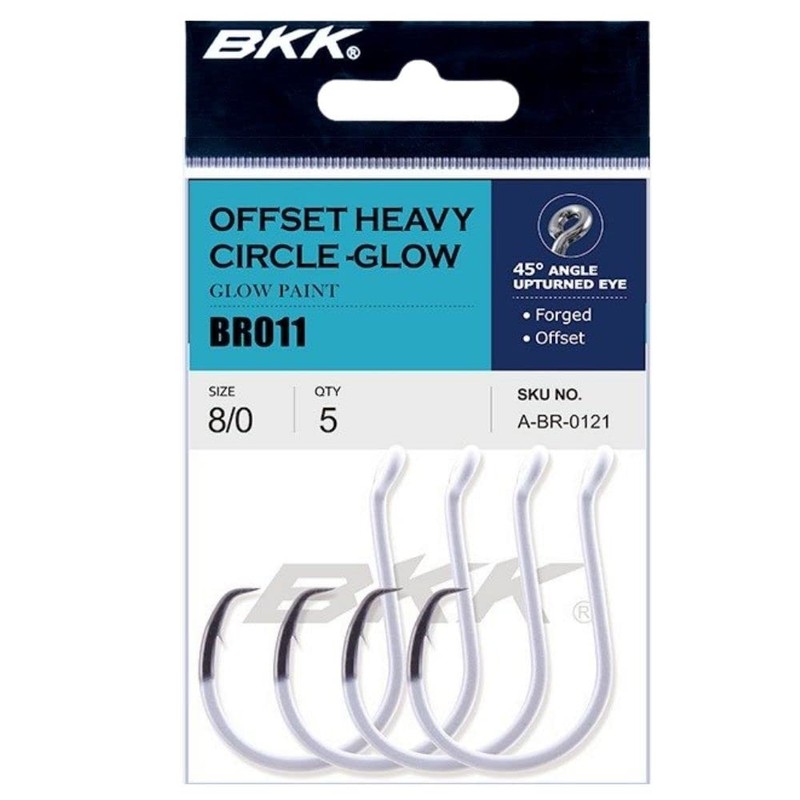 BKK OFFSET HEAVY CIRCLE GLOW HOOK | 4/0 | 7-Pack