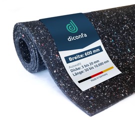 diconfa Building Protection Mat Width 600 mm 60 cm 0.6 m Choice of Thickness: 3 to 20 mm Length: 0.05 m to 10 m Selection: 0.25 m 25 cm Long, 4 mm Thick Rubber Mat Sold by the Metre Rubber Granulate