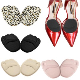 4 Paar Fusspolster Pads, Wiederverwendbares Ballenpolster Vorfuß,Einlegesohlen Vorfuß,high heels einlagen für Frauen,Ballenpolster,Verhindert Schwielen und reduziert Schmerzen