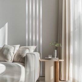 Lunghaa Peel and Stick Metal Finish Molding Trim, Stainless Steel Strip for Wall, Mirror Frame, Fireplace and Craft Decoration (Brushed Silver, 19.7 ft x 0.6 in)