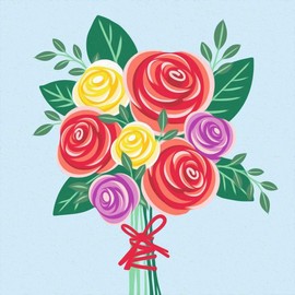 Ravensburger CreArt 25520 - Rose Bouquet - Paint by Numbers Adults, DIY Painting Set with Brush and Acrylic Paints, Gift for Women and Men, Painting for Adults