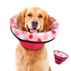 Dog Cone Soft Surgery Dog Cone Collar - Adjustable Long Foldable Comfortable for Recovery Alternative Prevent Biting Stop Licking Wound Small Medium Large Dogs (Strawberry Red, M)
