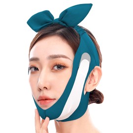 Cute with cute ribbon: Small face belt, face band, not easy to shift, face belt, cute ribbon included, lift, sagging, preventing stuffiness