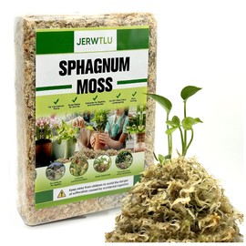 JERWTLU Natural Long Fiber Sphagnum Moss 34QT for Orchid Potting Mix, and Moss Pole for Plants Indoor. Ideal for Propagating Plants, Maintaining Humidity for Reptiles, Isopods (10 OZ)
