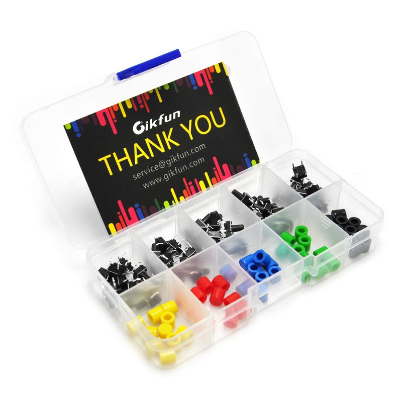 Gikfun 6x6x9mm Tact Tactile Push Button Momentary Micro Switch with