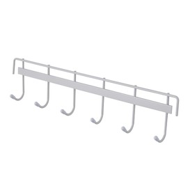 VECELO Kitchen Tool Hooks, 6 Row Multifunctional Storage Hooks, Space Saving, No Drilling Required, Kitchen Storage, Easy Installation, White