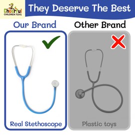 Cheerful Children Toys Children Nurses Costume - Real Stethoscope Included - Kids Nurse Costume - Fancy Dress for Kids & Toddlers - Dressing Up Clothes for Girls Age 3 4 5 - Kids Dress Up