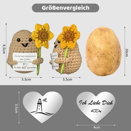 qianduoduo Positive Potato I Love You Gifts for Women Men, Anniversary Gift for Him Him, Gifts for Girlfriend, Partner Gift, Wedding Anniversary, Valentine's Day Gift