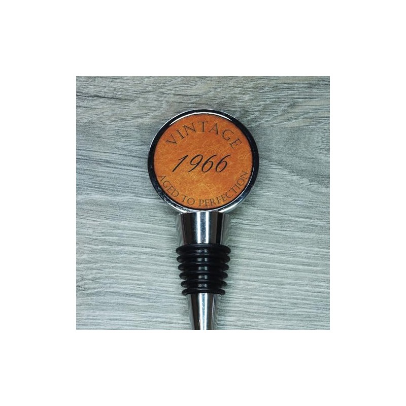 Vintage Aged to Perfection Bottle Stopper, Engraved Leather Funny Birthday