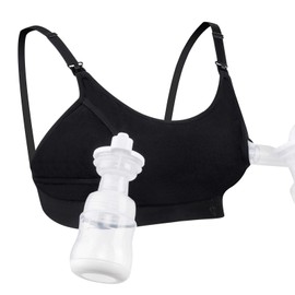 momcozy Pump Still-BH, Pump-BH zum Stillen, Verstellbarer Milchpumpen- und Schlaf-BH aus weichem Stretchmaterial. Kompatibel mit Allen Milchpumpen