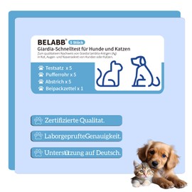 BELABB® Giardien Quick Test for Dogs and Cats, 5 Tests for Dogs and Cats at Giardia