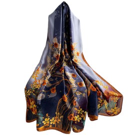 FAIRYGATE Schal Damen Seidentuch Stola für Abendkleid Leicht Tücher mit Blumemotiv Seiden Tuch Seideschal Schals Geschenk zum Liebhaber Familie und Freunde 42040