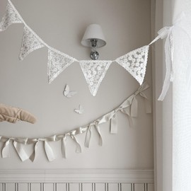 Rosewood Blush Pink Bow Garland - Pre-Assembled 6ft Rustic Baby Shower Decor, Coquette Birthday & Bridal Shower Backdrop, Thick Matte Satin Bow Decor (Lance Pennant Banner, 4.9ft)