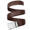 Falari Men Unisex Genuine Leather Ratchet Dress Belt Automatic Sliding