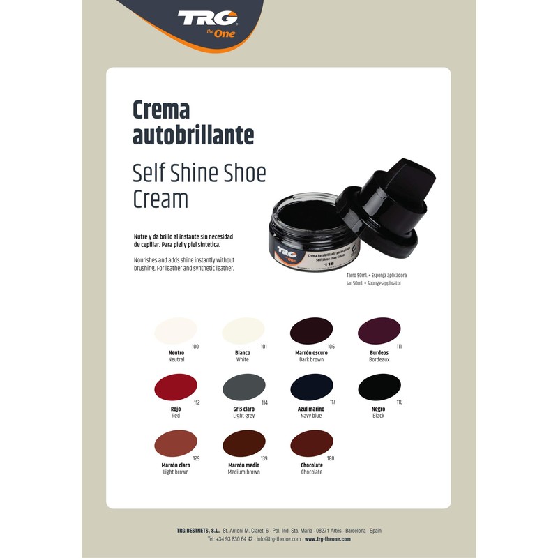 TRG the One Self Shine Shoe Cream, Self-Shining with Natural