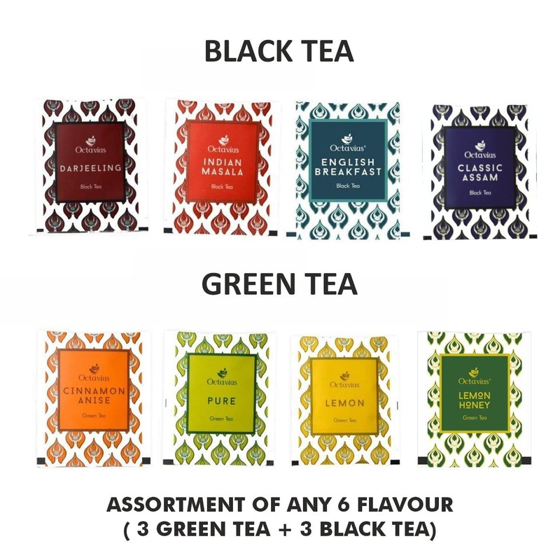 Octavius, Assorted Tea Sampler Gift Set (3 Flavors, 100 Tea