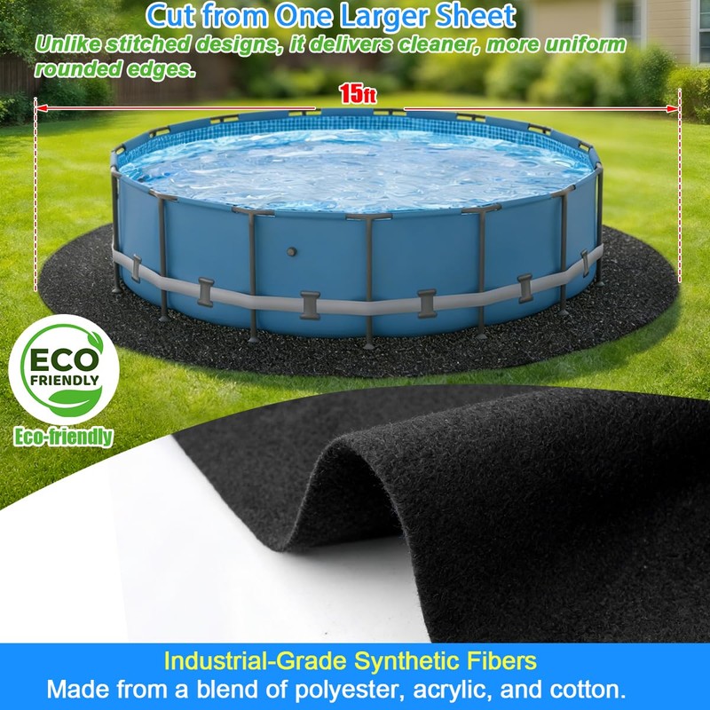 Abimars Pool Pads for Above Ground Pool, 15' Seamless Comfort