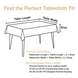 SPRICA Round Tablecloth 200cm Diameter Water Resistant Linen Texture Spill Proof Table Cover Solid Colour Circle Cover, Light Green