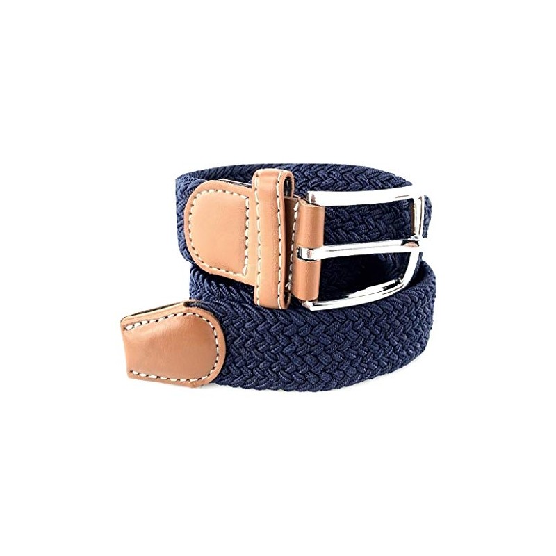L & B Unisex Elastic Fabric Belt Braided Stretch Belt