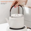 Durable Small Kaolin Ceramic Teapot (27 oz) - Heat Resistant