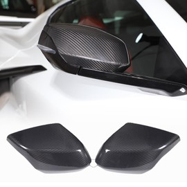 Sekhyna Car Side Mirror Cover Trim Compatible with Corvette C8 Stingray 2020-2023 Real Carbon Fiber 2PCS Side Rearview Mirror Anti-Scratch Protection Cap Cover Trim Accessories (Black Carbon)