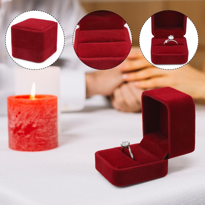 WisePoint Ring Box, Velvet Ring Jewelry Box Wedding Ring Holder,