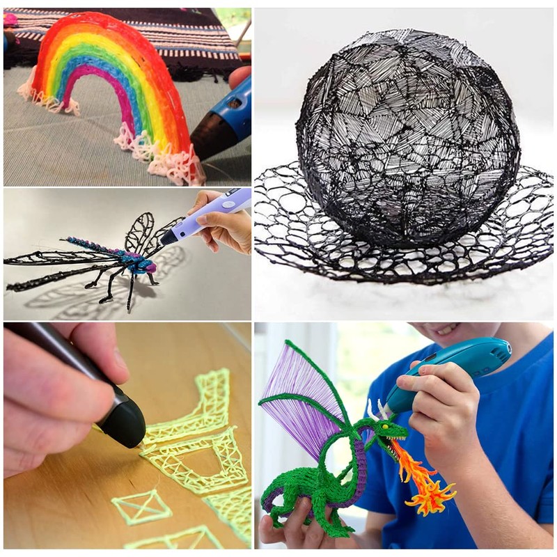 Helweet 3D Pen Filament Refills PLA, 10 Colors (Random), 1.75