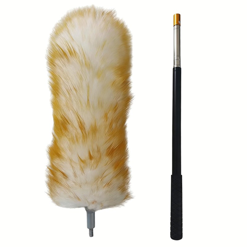 Premium Wool Lambswool Extendable Detachable Cleaning Brush Duster 27.7-72in,Reach High