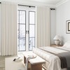 Guken Cream Beige Linen Blackout Curtains 102 Inches 2 Panels