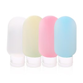 NVXLIDB travel bottle 4-piece set, portable and leak-proof, suitable for shampoo, shower gel, body lotion and conditioner, a must-have for travel