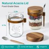 4 Pack Overnight Oats Containers with Wooden Lids and Spoons,