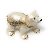 Kubla Crafts Enameled Polar Bear Cub Trinket Box, Accented with