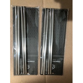 TRUE FLASK (2 PK) TRUE FLASK 18/8- 4 STAINLESS STEEL STRAW + REUSABLE CLEANING BRUSH NEW