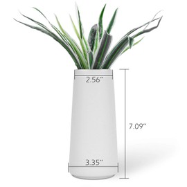 VanEnjoy 7" High Desktop Minimalist White Ceramic Vases Home Office Decoration Frosting Finish Vase