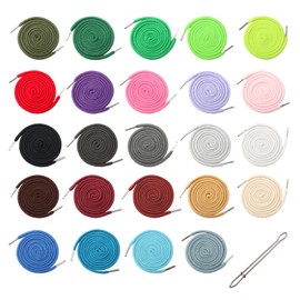 Sxutop 24 Pezzi Cordoncino Pantaloni Tuta 130 cm Cordoncini di Ricambio Universali Cordino per Coulisse Pantaloni Cordoncino con Coulisse per Felpa con Cappuccio Pantaloni da Jogging (24 Colori)