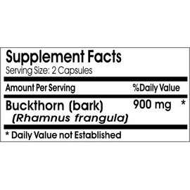 Naturetition Supplements Buckthorn Bark 900mg ~ 100 Capsules - No Additives