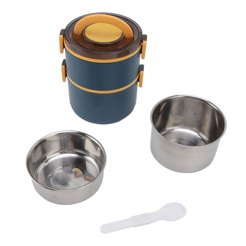 Stackable Lunch Box 1600ml Dual Layers Stainless Steel BPA Free