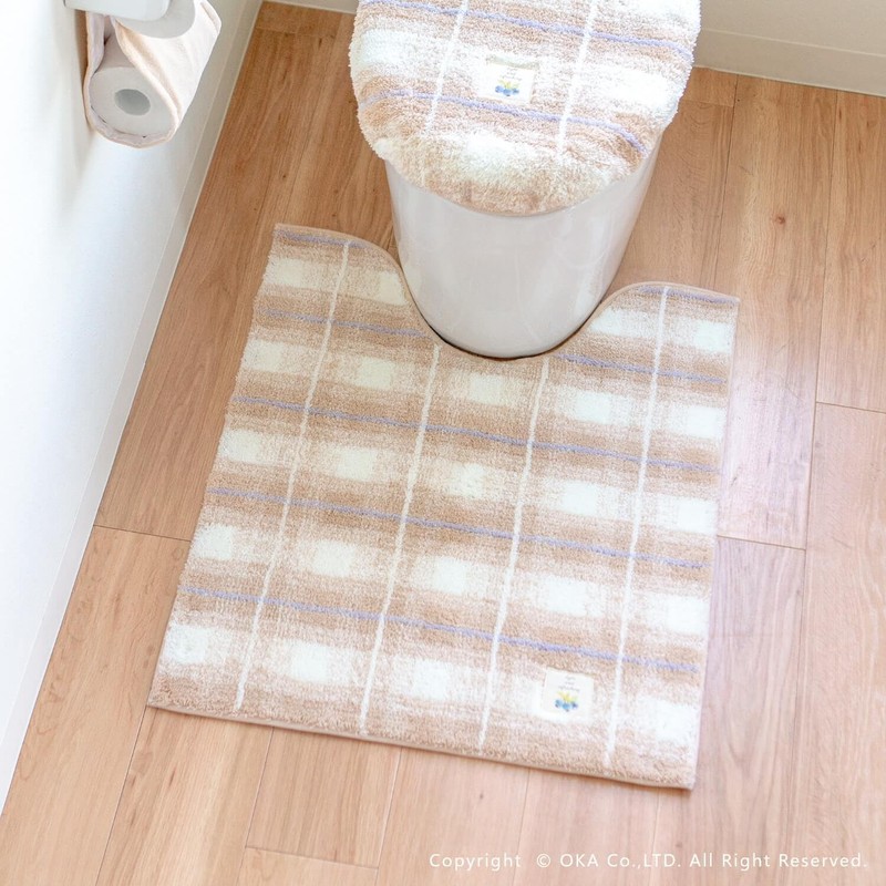 オカ(OKA) Fleece Toilet Mat Approximately 29.5 x 24.8 inches (75