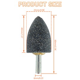 HUAREW 25 mm Cone Shape Grinding Stone，1/4" Shank Aluminum Oxide Mounted Grinding Stones, Aluminum Oxide Grinding Point for for Grinding, Polishing，Deburring Ferrous Metals(8 Pcs)