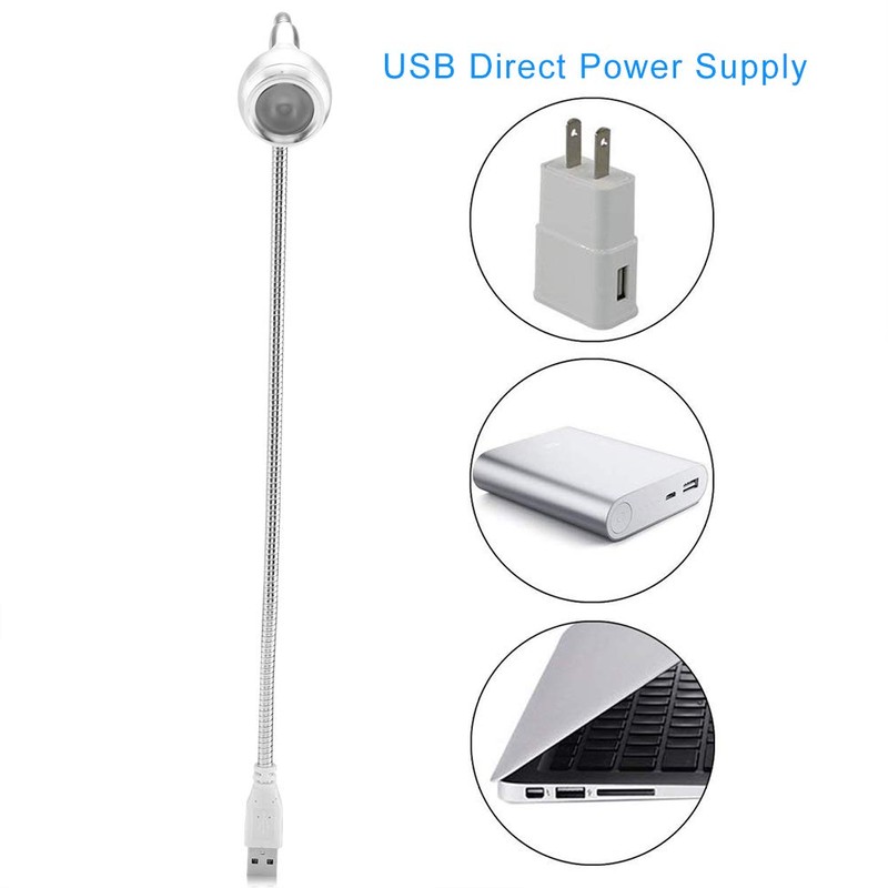 Qcwwy UBS LED Light, 1W Flexible Neck, Portable USB LED