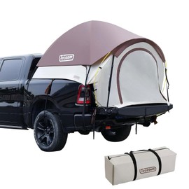 [2025 Upgraded] Tecoom Pickup Truck Tent, Waterproof PU3000mm [2 Layers Durable Waterproof Coating Protection] Portable Truck Bed Tent with Rainfly for 2-3 Persons, 5.5-6.7FT Camping Preferred