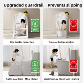 3-in-1 Adjustable Toddler Step Stool & Potty Seat with Removable Cushion, Splash Guard & Non-Slip Base– Sink and Kitchen Helper for Kids 1-3, Tool-Free Assembly