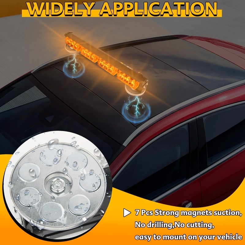 OPL5 Rechargeable Emergency Strobe Light,12 LED Rooftop Emergency Hazard Strobe