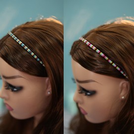 minihope Skinny Multicolor Headbands - Assorted Colors for All Hair Types - Instant Style, Pain-Free Wear - Durable, Adjustable, 4 Pack - Women, Men, Boys, Girls.