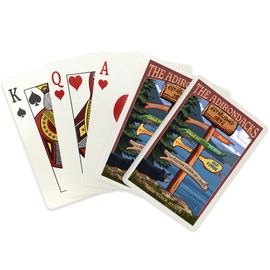 Lantern Press Old Forge, New York, The Adirondacks, Destination Signpost (52 Playing Cards, Poker Size Card Deck with Jokers)