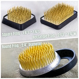 3/Set Flower Frog Japanese Ikebana Flower Arrangement Kenzan Kit, 2.4”Round Floral Frog Moribana+1.6”Square Ikebana Kenzan+2.1”x1.4”Rectangle Pin Frog